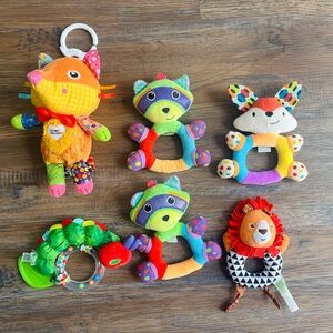 Set of Colorful Animal Baby Rattles and Toys, Eric Carle, HAHA Baby, Lamaze Fox